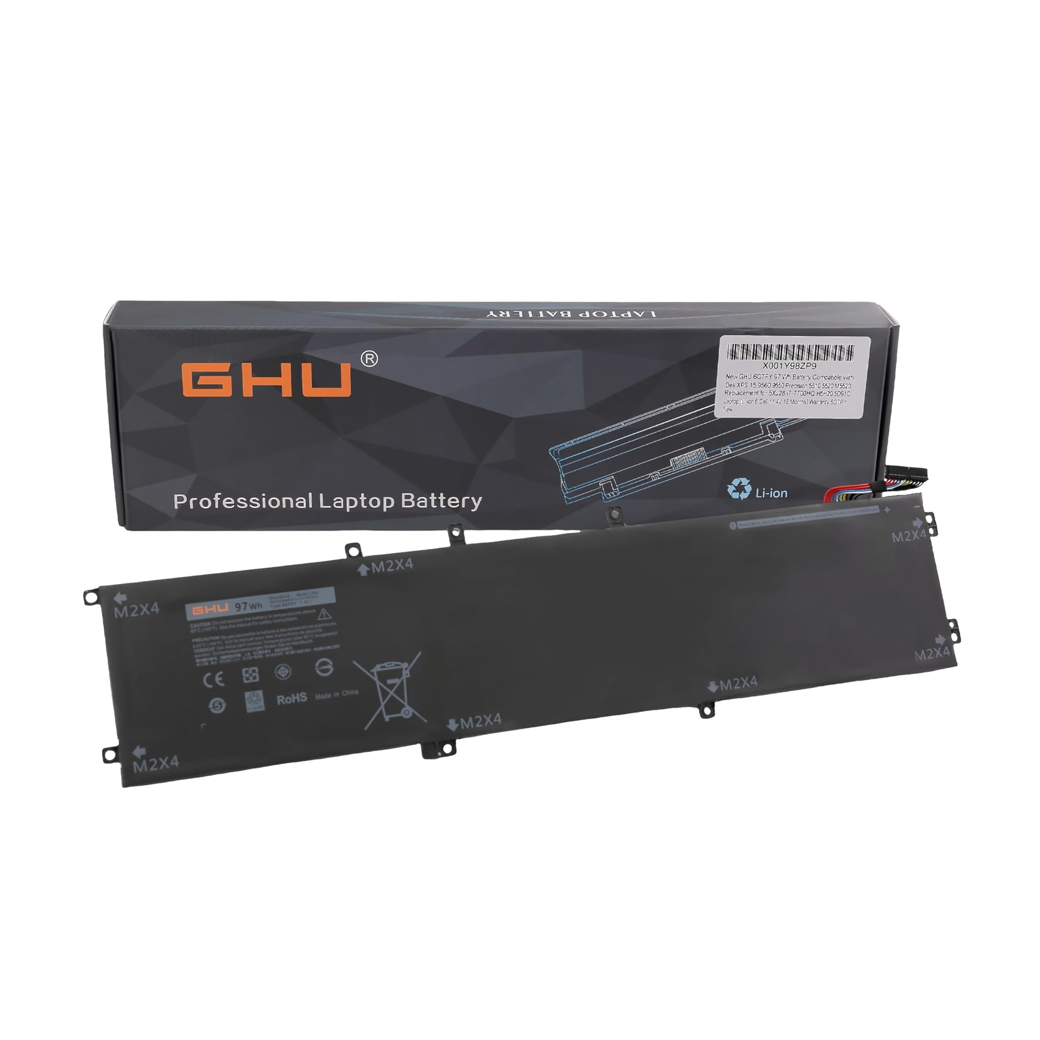 Ghu Batteria 6GTPY 97 Wh per Dell XPS 15/Precision