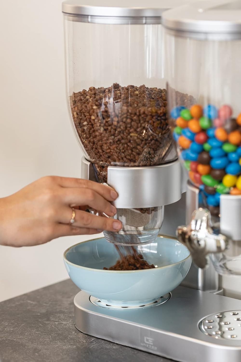 Dispenser Doppio per Cereali e Cornflakes, Argento - immagine 3