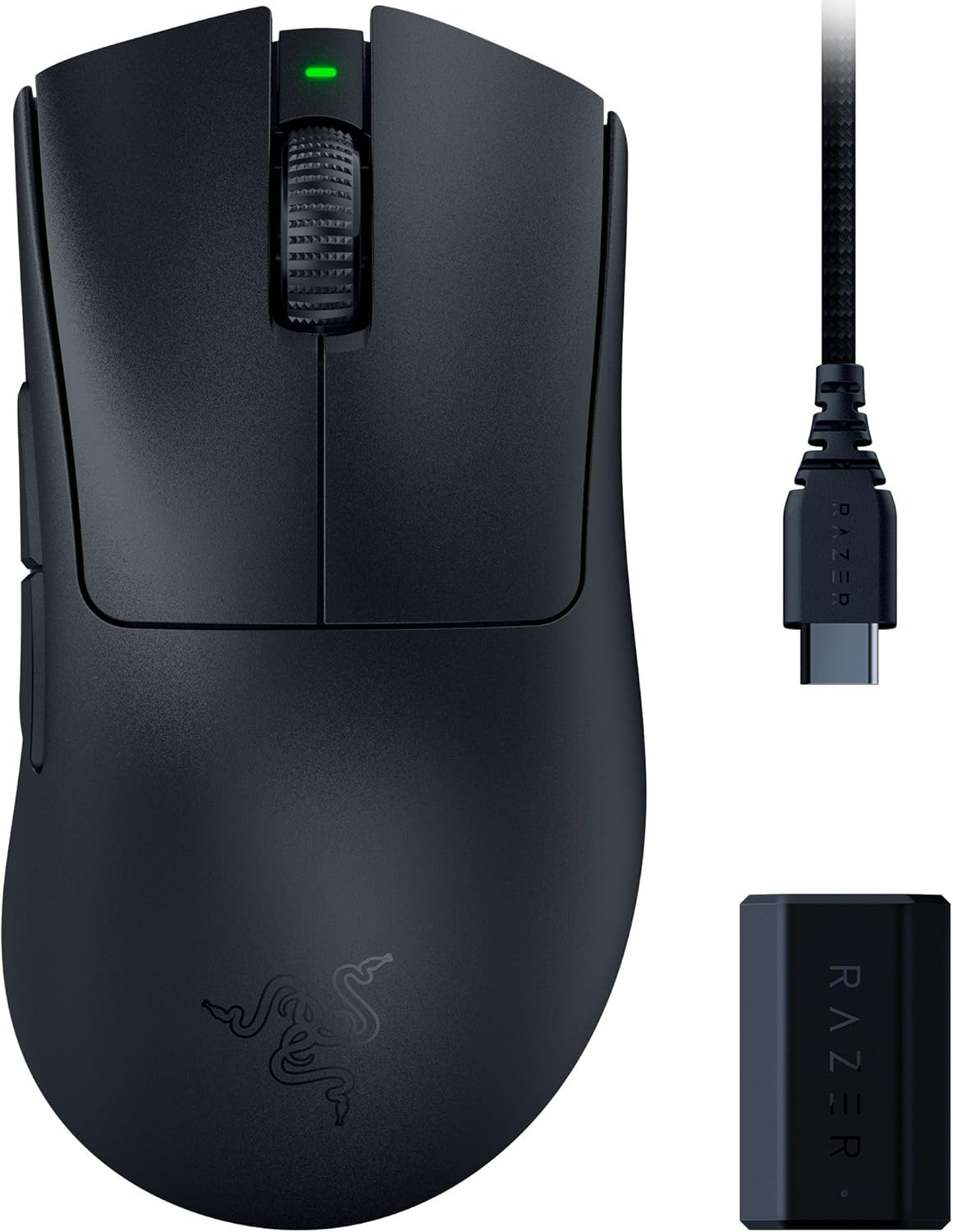 Razer DeathAdder V3 Pro + HyperPolling Wireless Dongle, Nero - immagine 1
