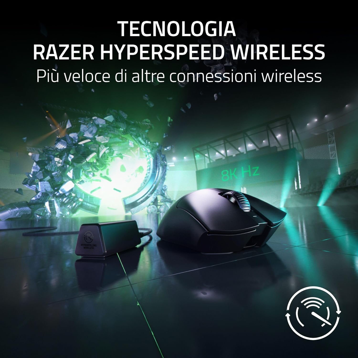 Razer DeathAdder V3 Pro + HyperPolling Wireless Dongle, Nero - immagine 6