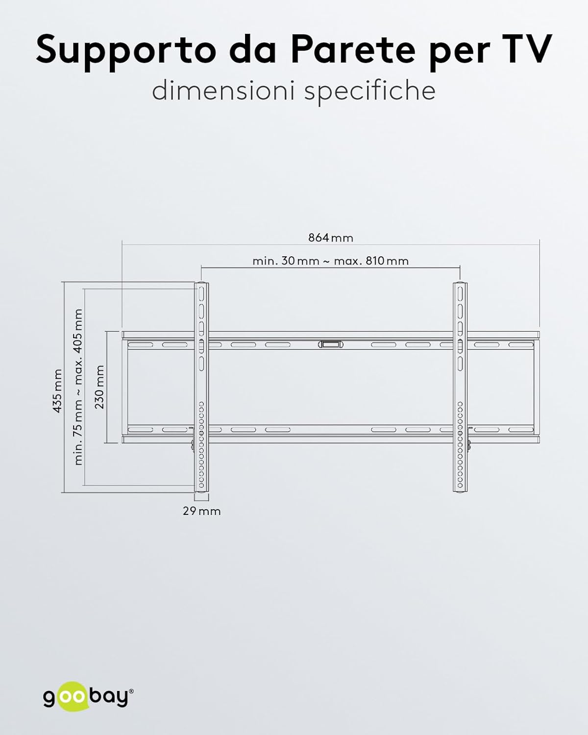 Goobay 49742 - Supporto da Parete Extra Piatto per TV 43-100" - immagine 5