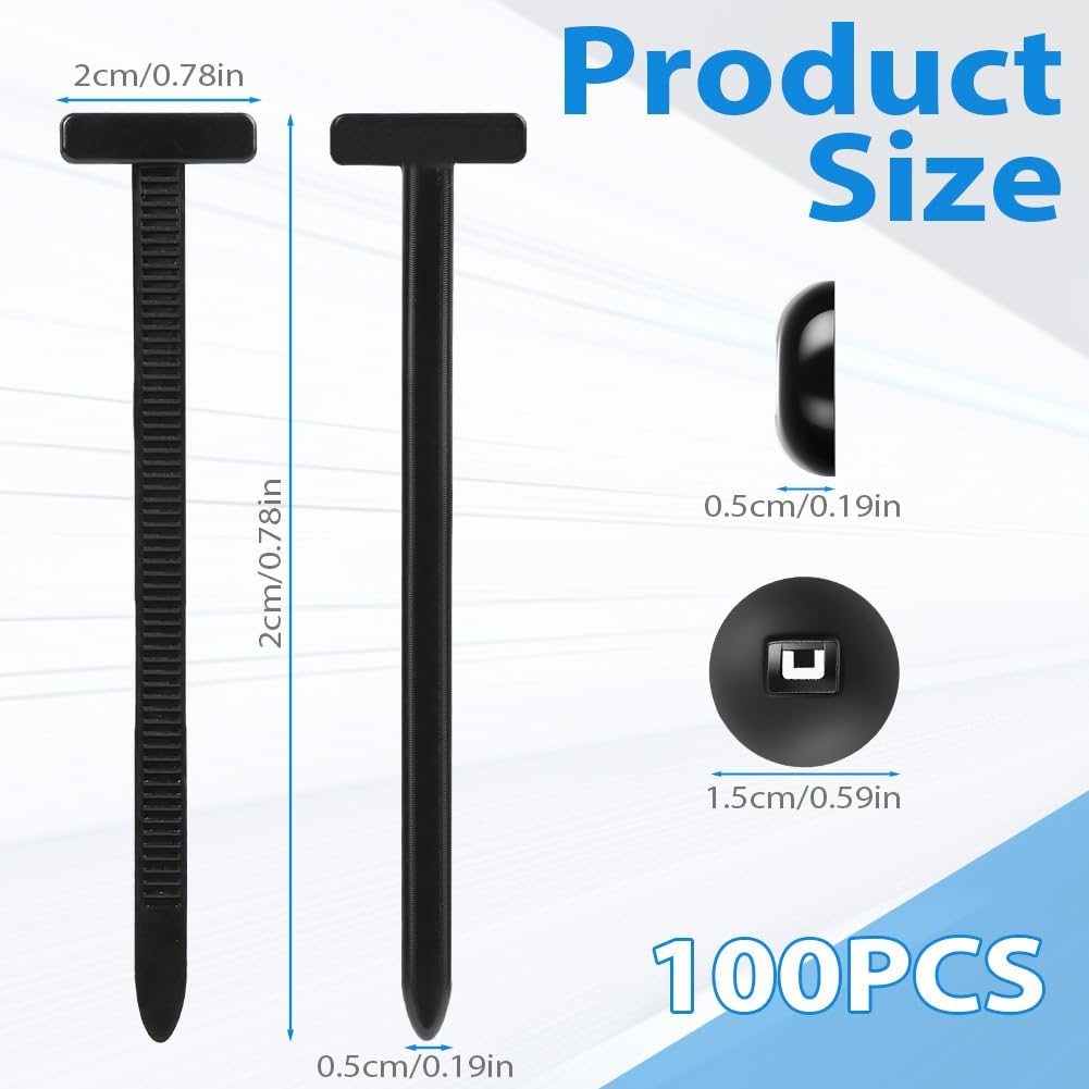 Uraqt Fascette Plastica Universali 100 pezzi, Nere - immagine 2