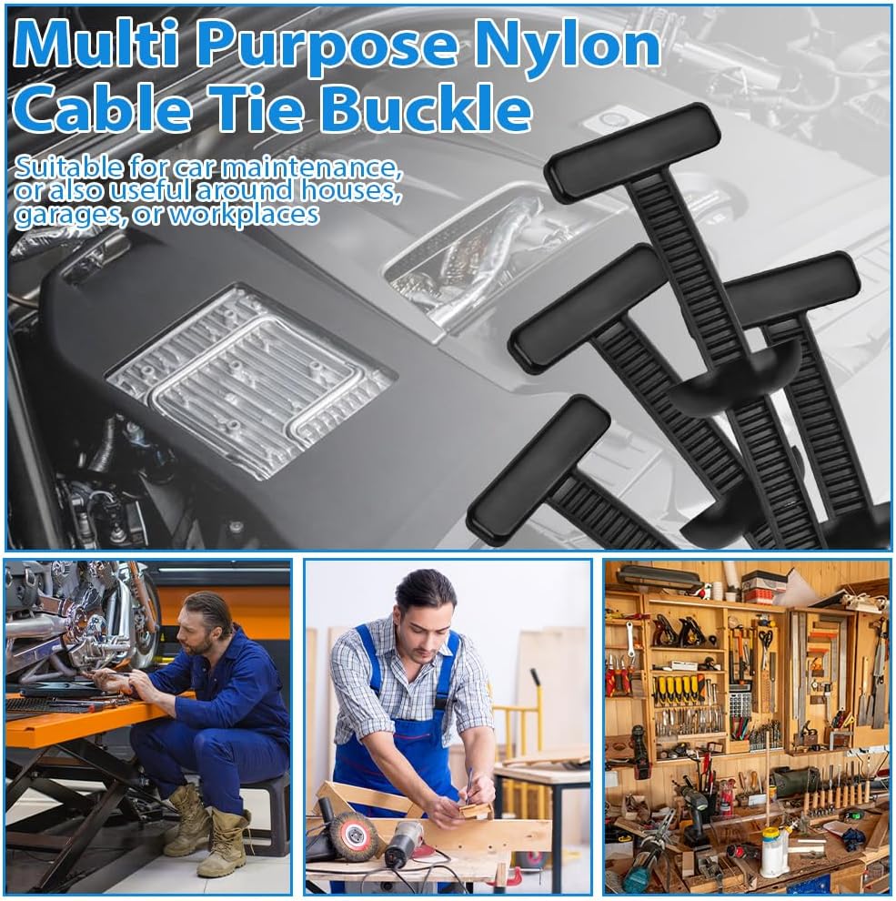 Uraqt Fascette Plastica Universali 100 pezzi, Nere - immagine 7