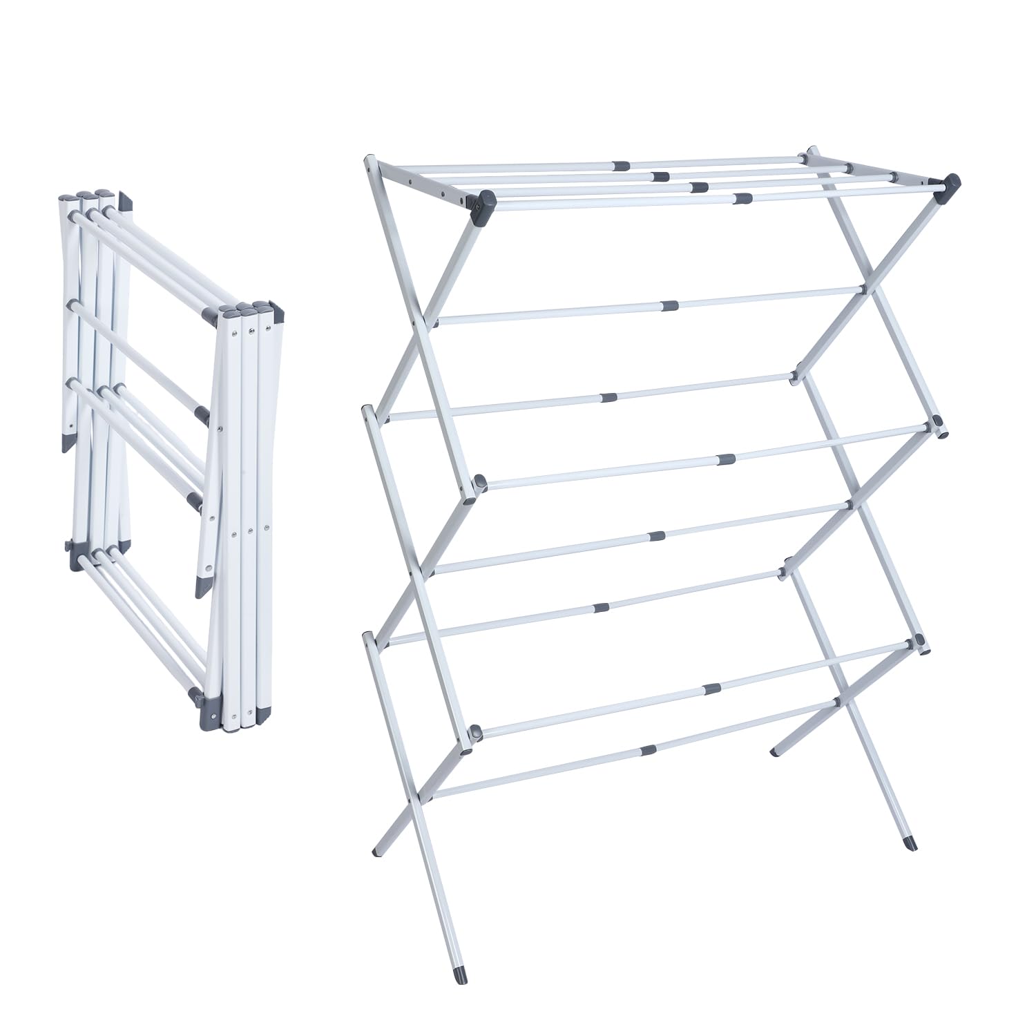 Stendibiancheria Salvaspazio Pieghevole a 6 Livelli, Bianco