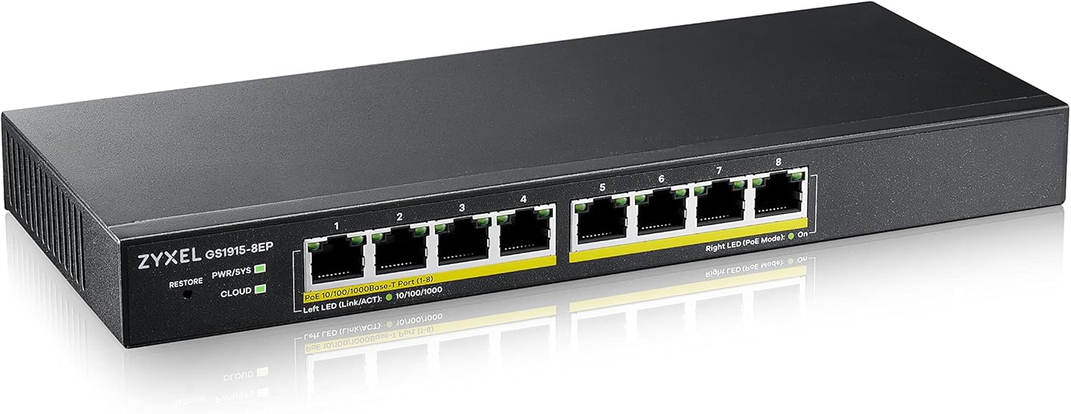 Zyxel Switch 8 Porte GbE PoE Smart Hybrid Mode - immagine 1