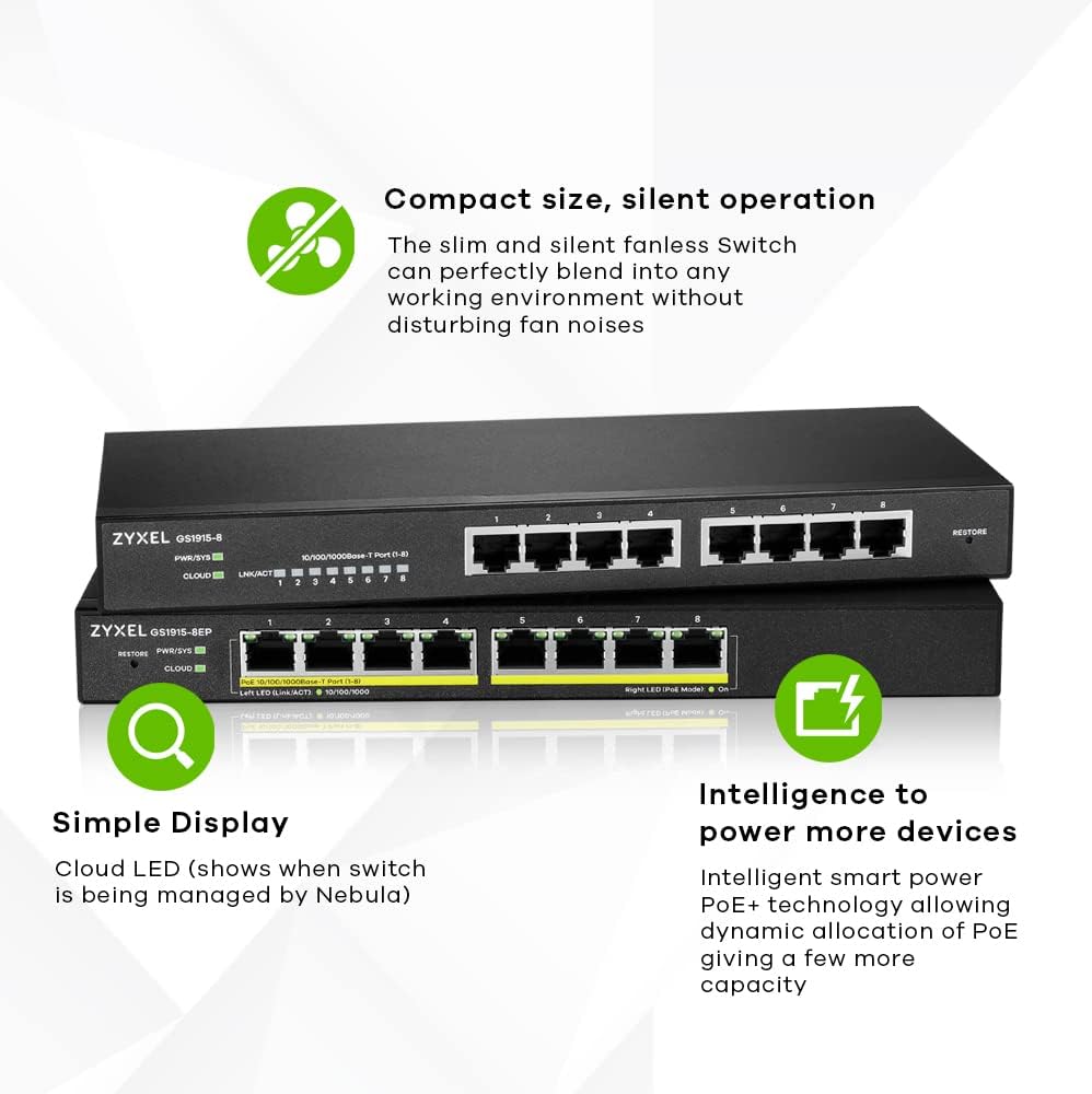Zyxel Switch 8 Porte GbE PoE Smart Hybrid Mode - immagine 3