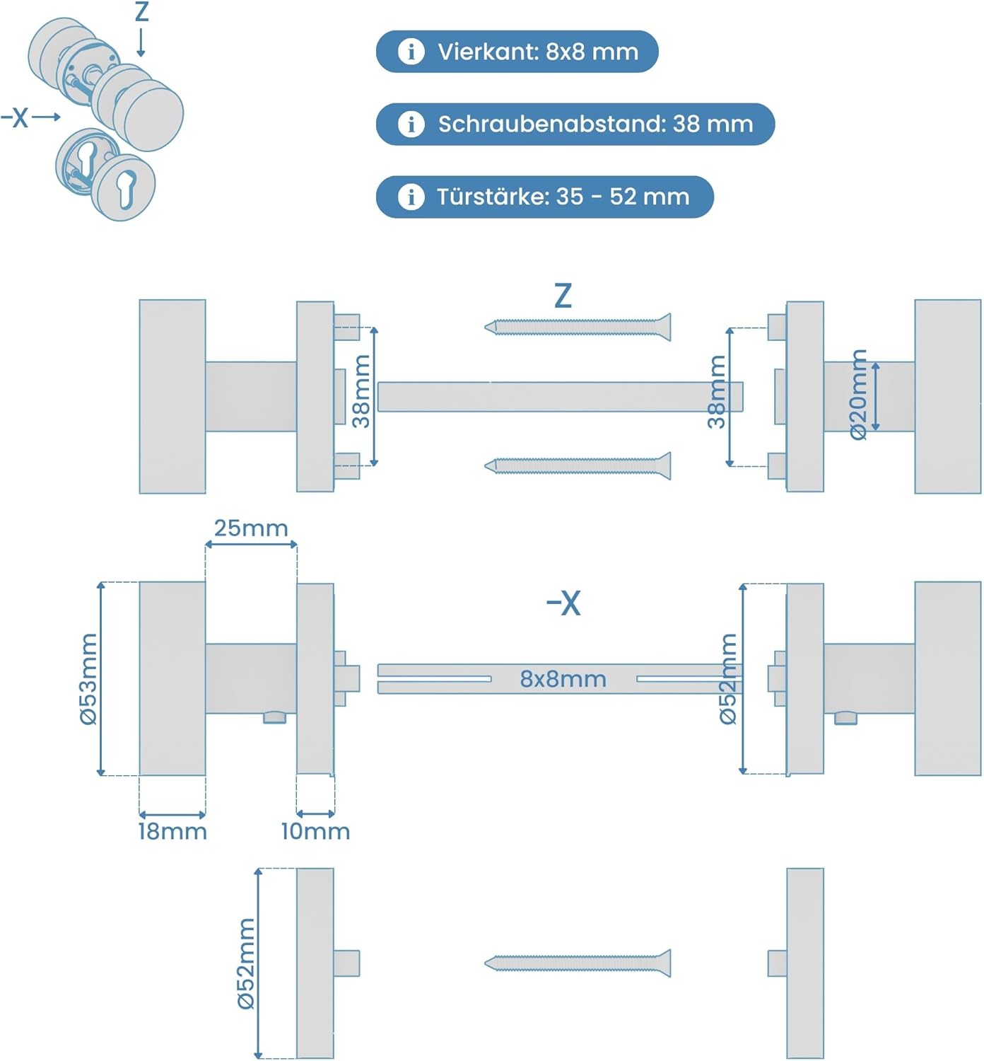 Sempro Set Pomelli Rotondi R2 con Rosette PZ - immagine 5