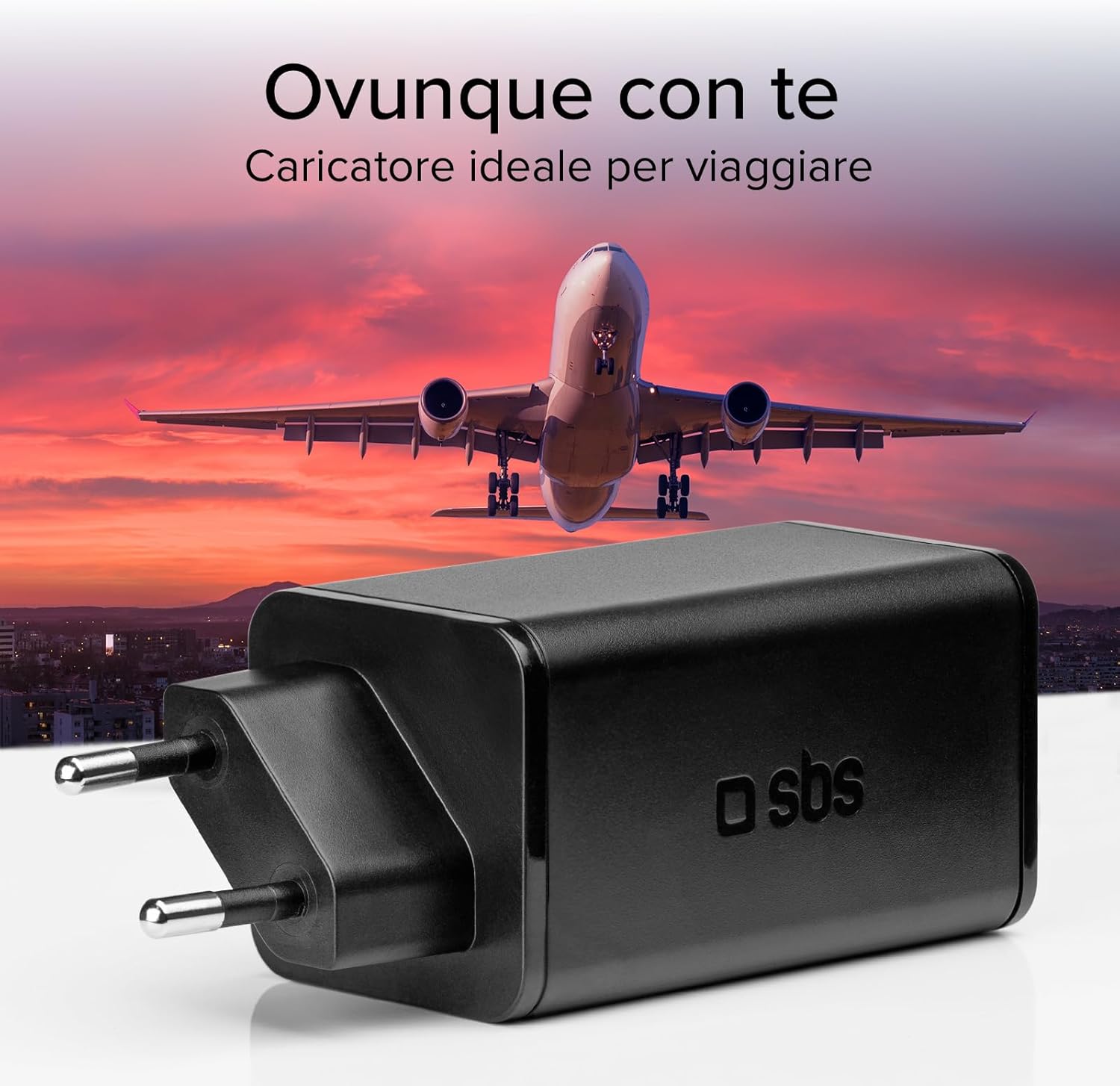 Sbs Alimentatore Slim USB-C 65W GaN, Nero - immagine 11