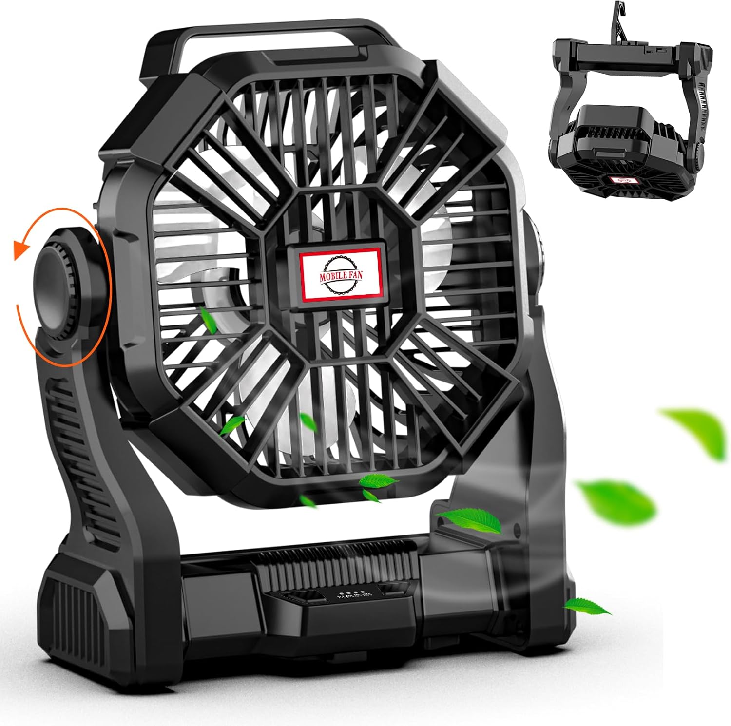Sendowtek Ventilatore Campeggio 10400mAh con Luce LED