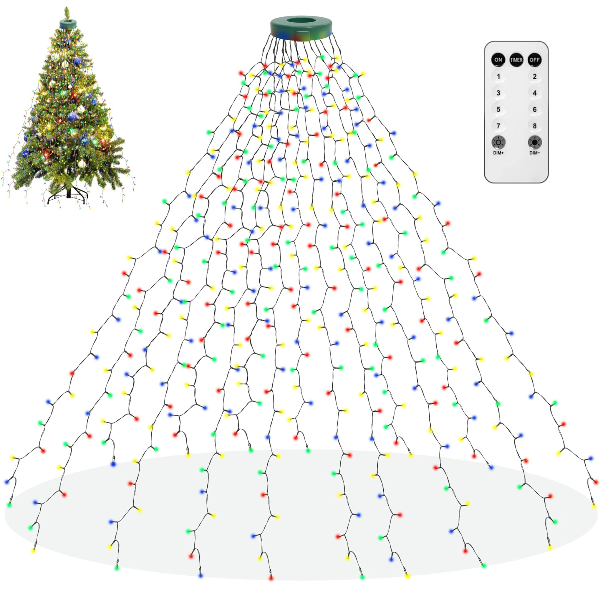 Aneeway Luci di Natale Multicolore 16 Stringhe da 2M