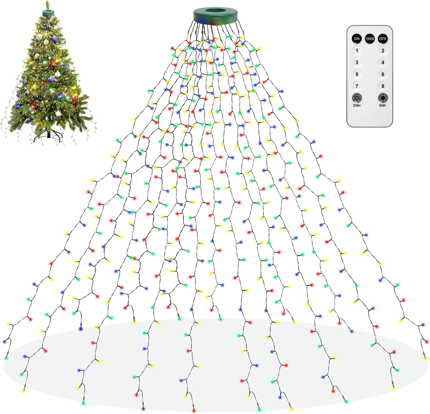 Aneeway Luci di Natale Multicolore 16 Stringhe da 2M - immagine 1