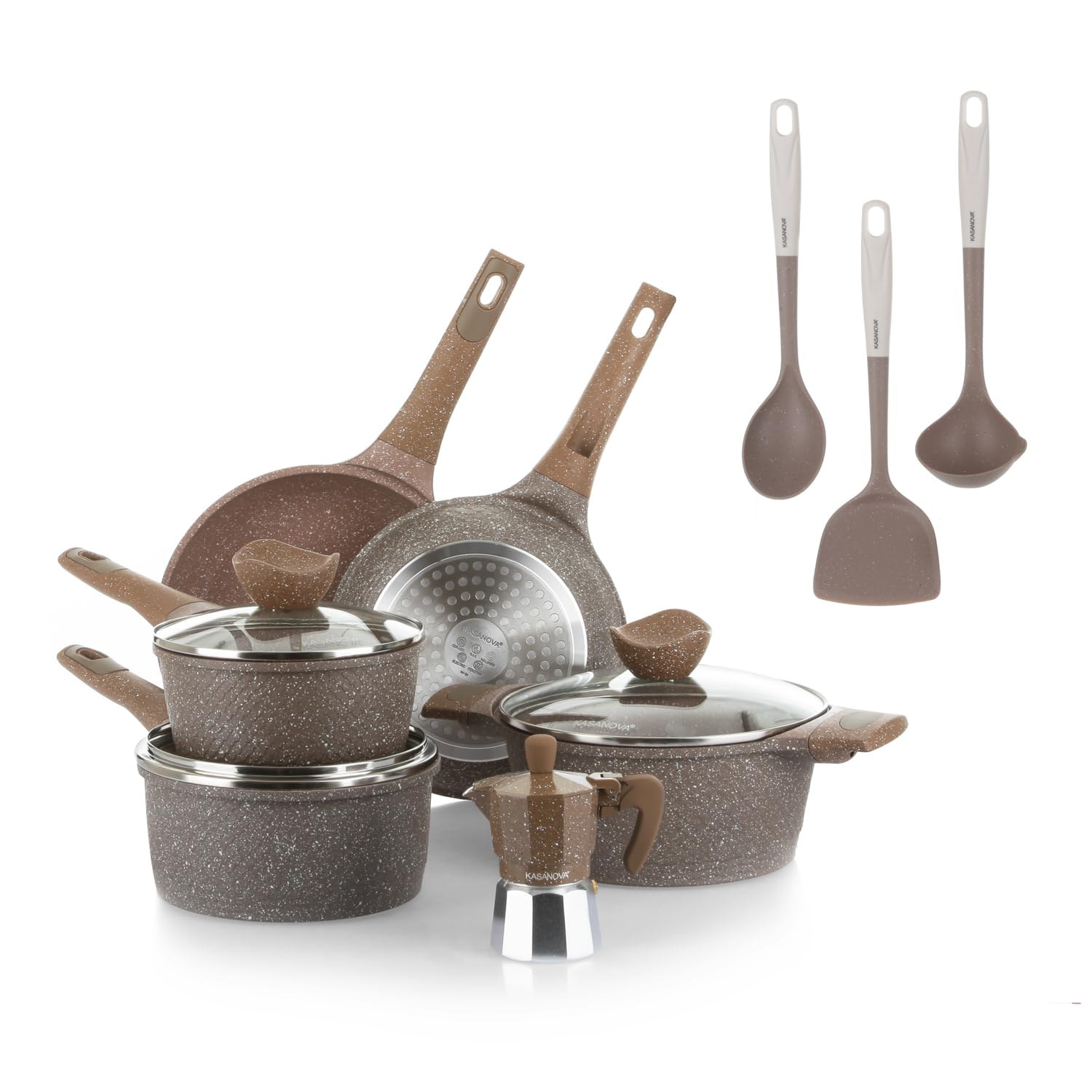 Kasanova Set Pentole Antiaderenti 0 Grassi (12 Pezzi)