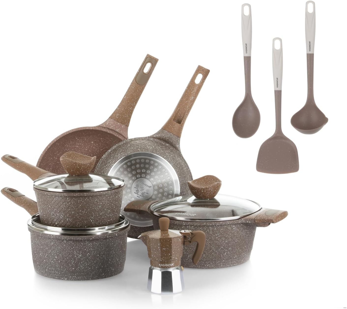Kasanova Set Pentole Antiaderenti 0 Grassi (12 Pezzi) - immagine 1