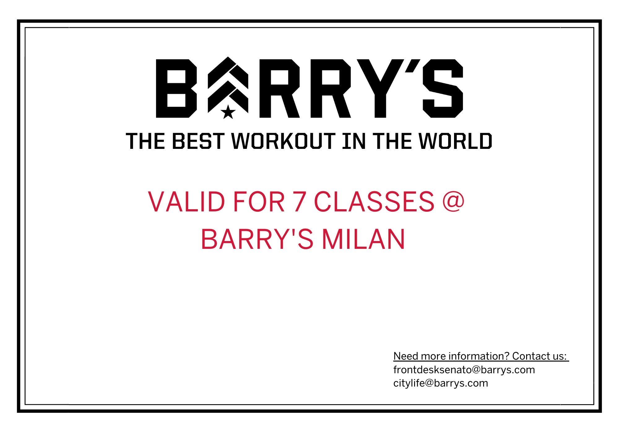 BARRY'S MILAN Classes