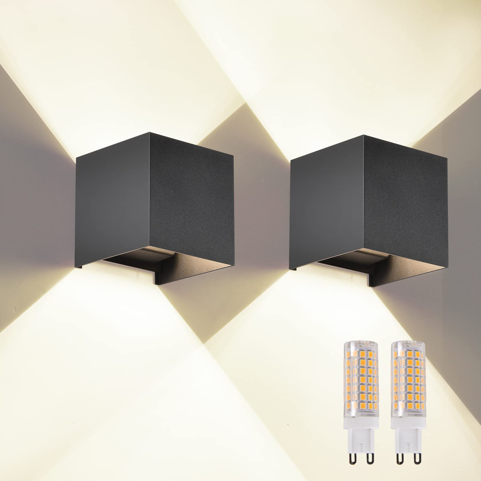 Applique da Parete G9 LED Esterno/Interno IP65 Nere