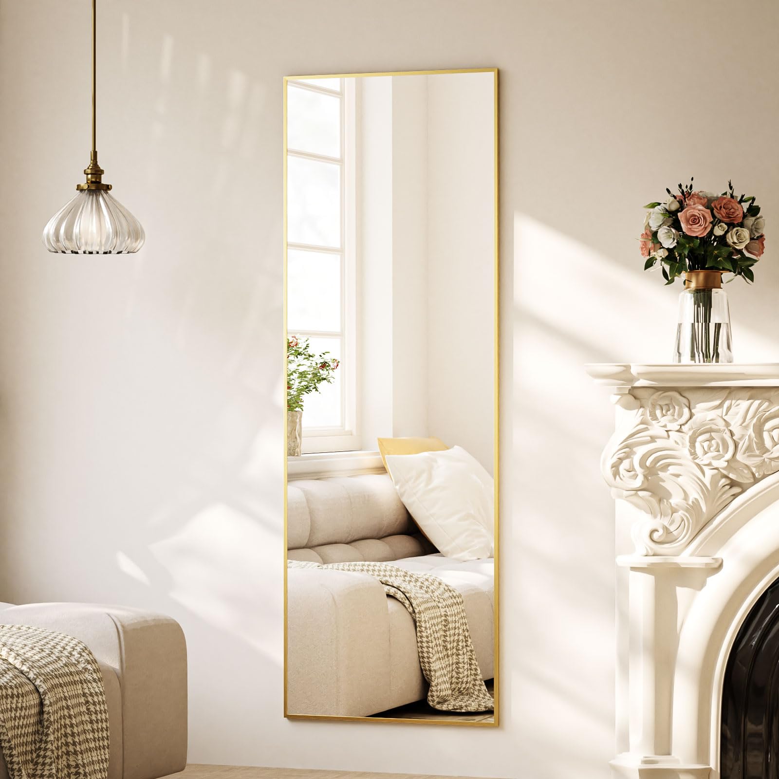 Beautypeak Specchio Intero 150x40 cm con Cornice Alluminio