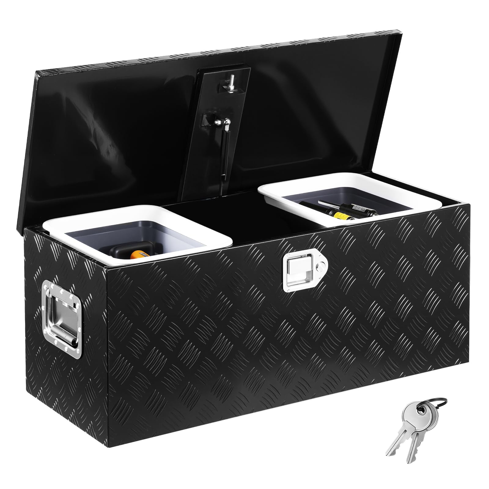 Vevor Cassetta Portautensili Alluminio per Camion, Nero