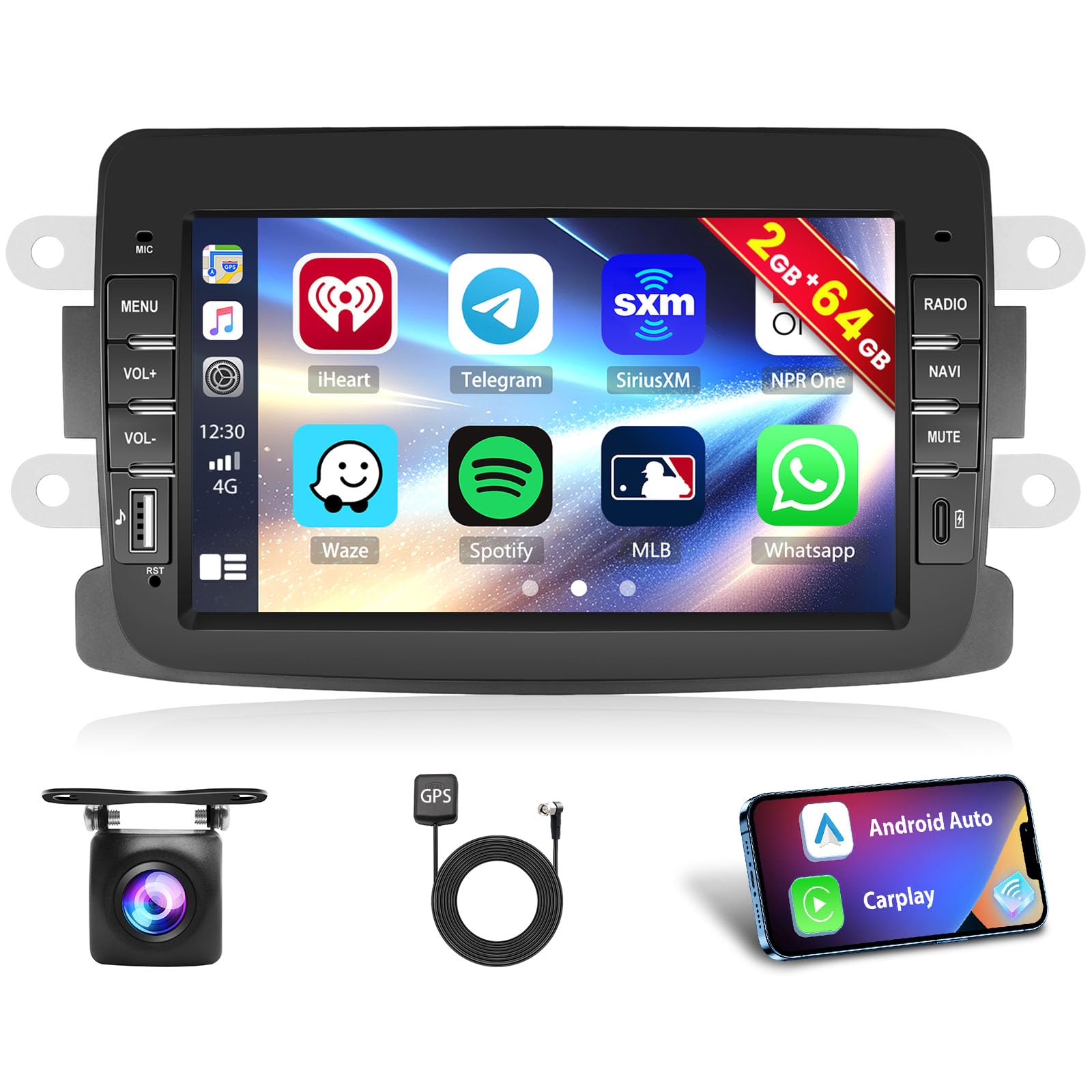 Inefala Autoradio Android 15 2G+64G per Renault Dacia