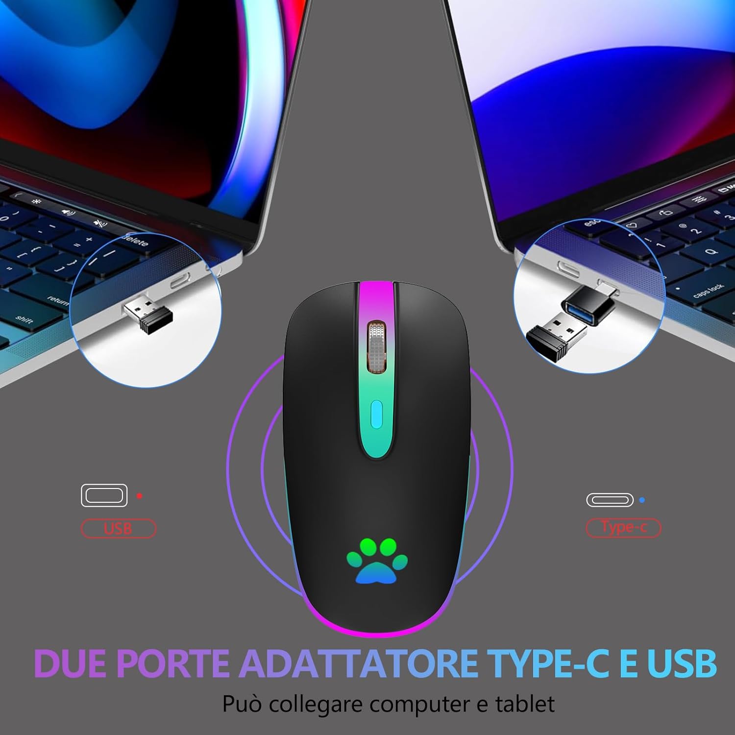Kbcase Mouse Wireless Ricaricabile 2,4 GHz - immagine 4