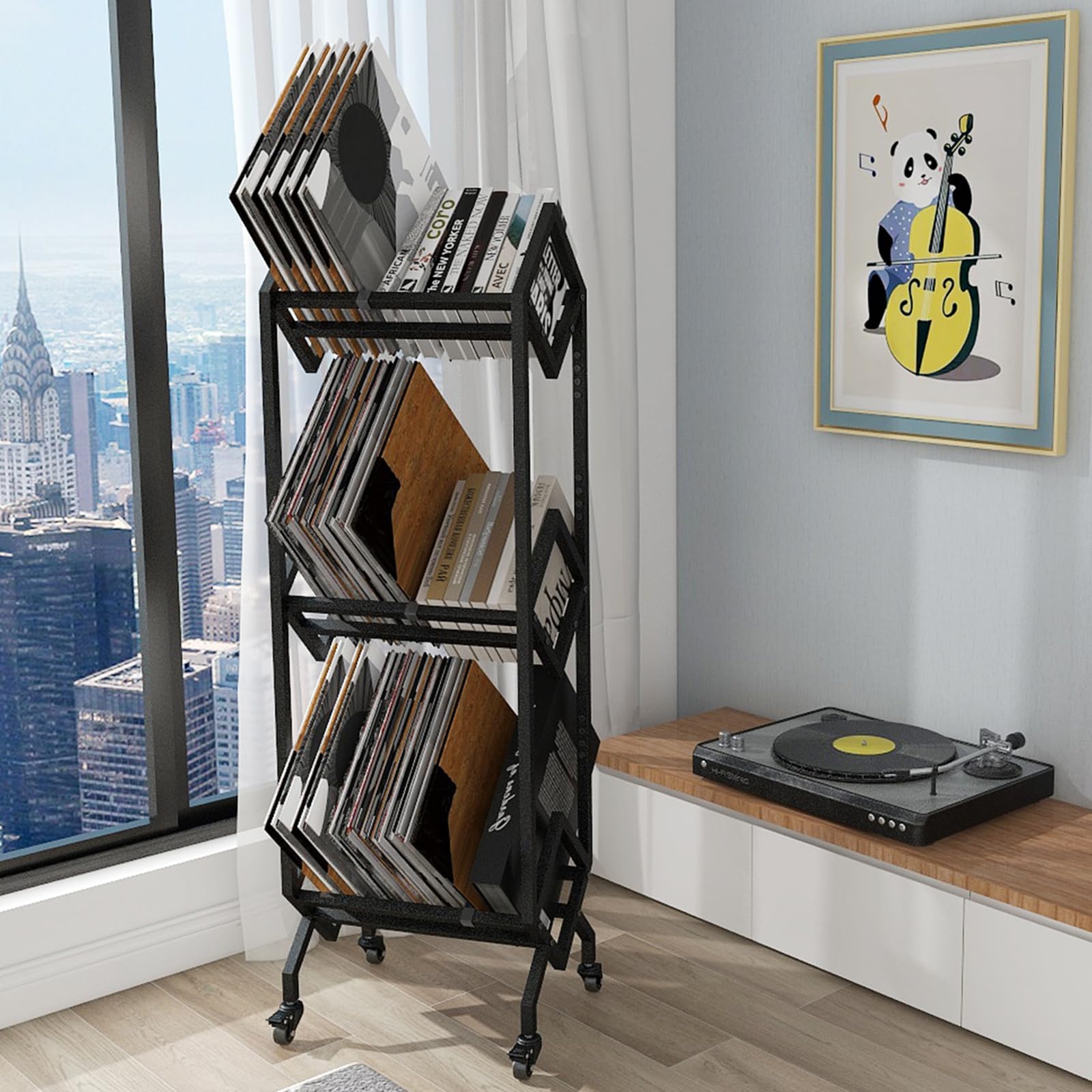 VEDECASA DJ Vinyl Record - Scaffale in Vinile 3 Ripiani