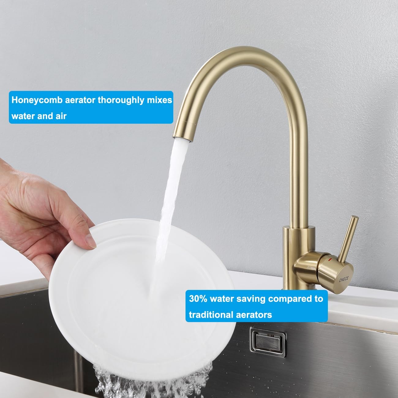 Onece Rubinetto Cucina Oro Monocomando - immagine 4