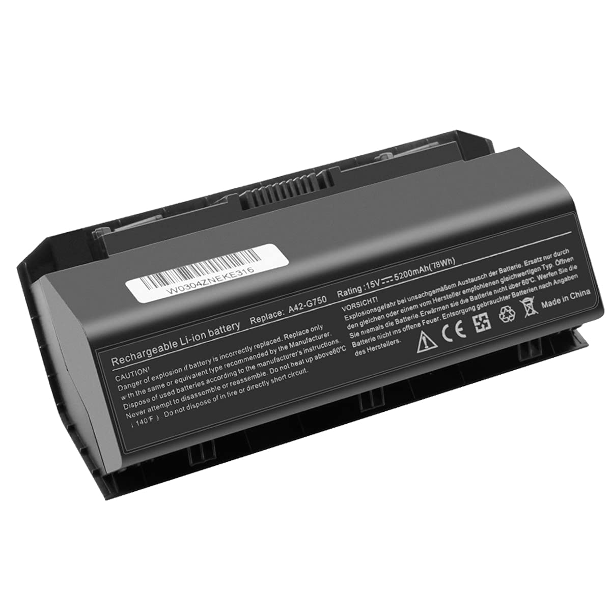 Exmate Batteria A42-G750 per ASUS ROG G750 15V 5200mAh