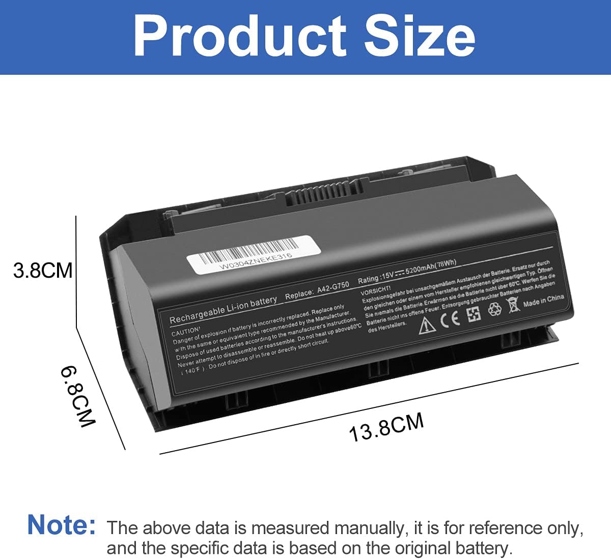 Exmate Batteria A42-G750 per ASUS ROG G750 15V 5200mAh - immagine 5