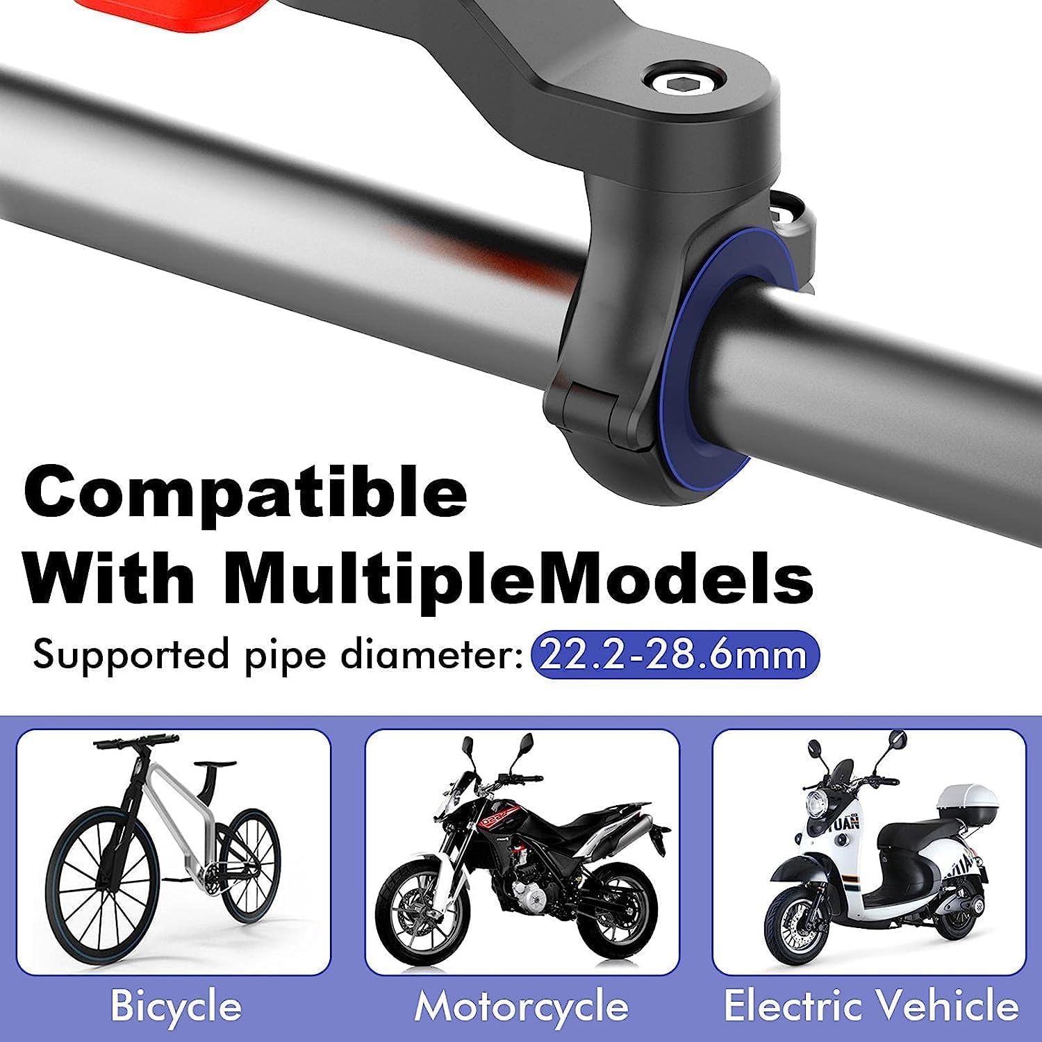 Supporto Manubrio Moto e Bici Universale - immagine 5