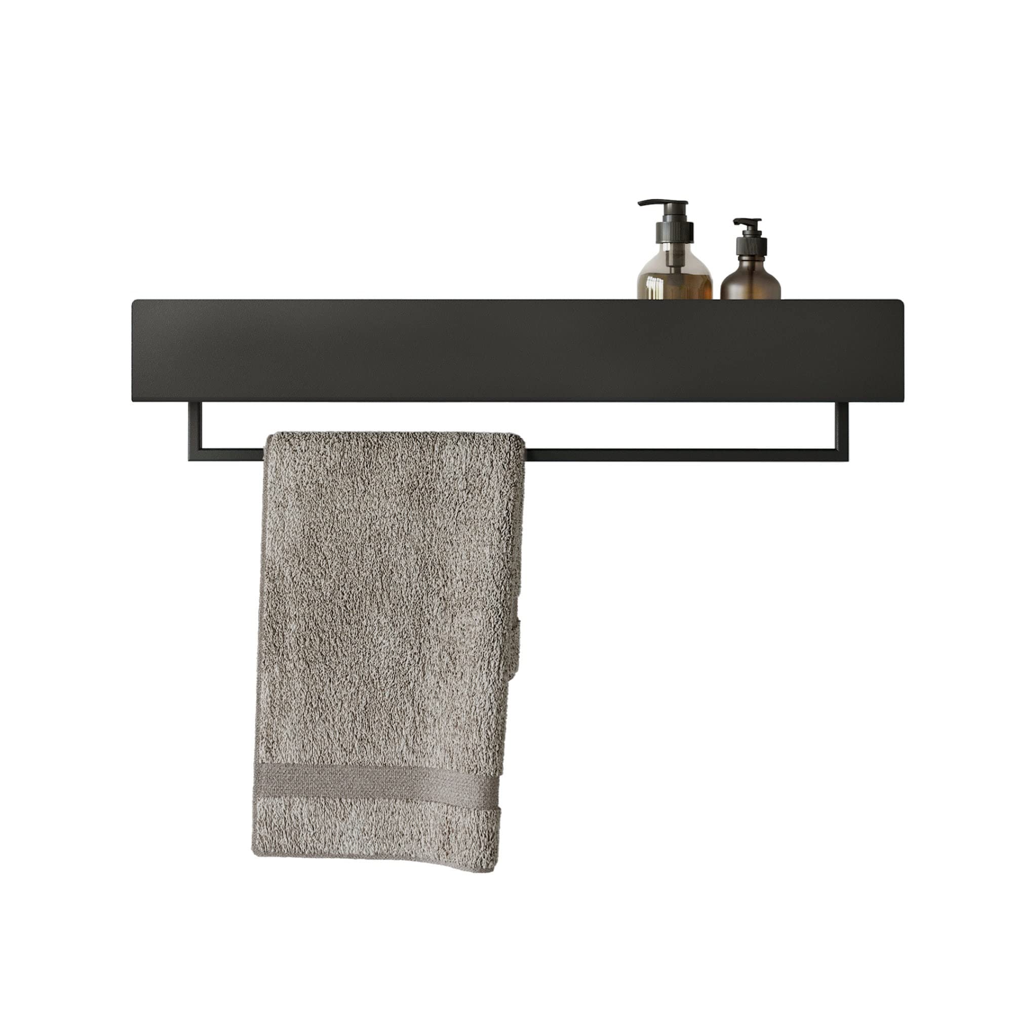 Dabstory Portasciugamani con Ripiano 60cm - Nero