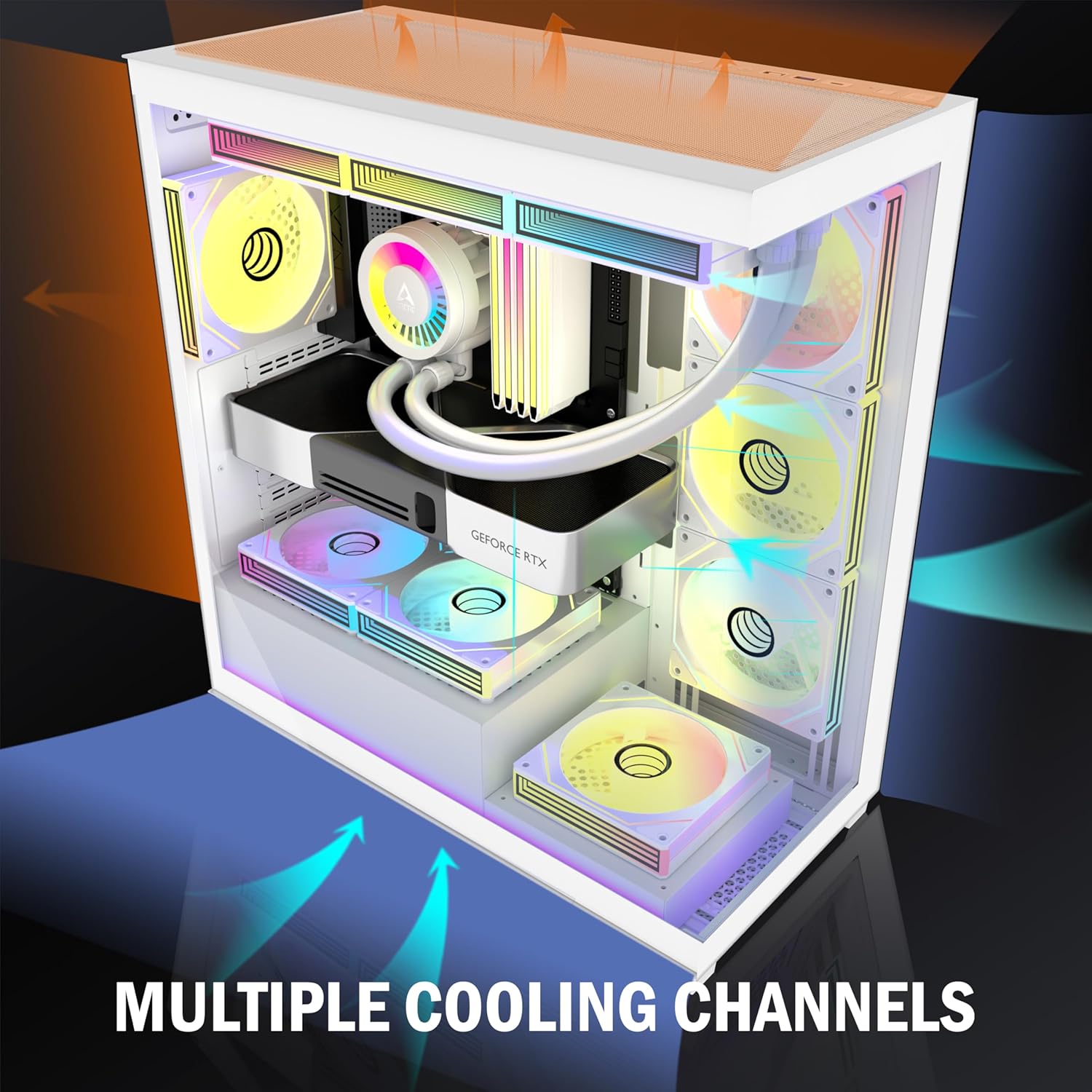 Case PC ATX Mid Tower 270° Full View, Pure White - immagine 3