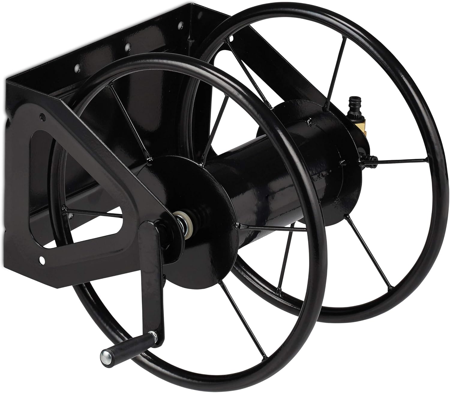 Relaxdays Avvolgitubo da Parete con Manovella, Nero - immagine 1