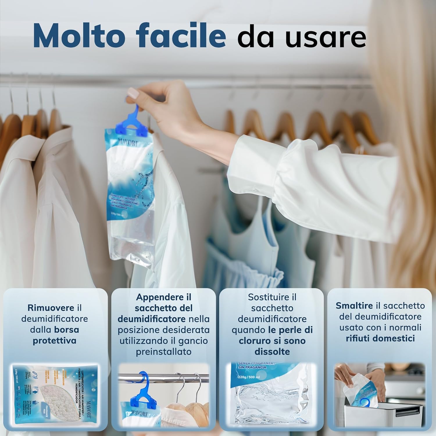 Mavori Set 10 Deumidificatori XL da Appendere - immagine 4