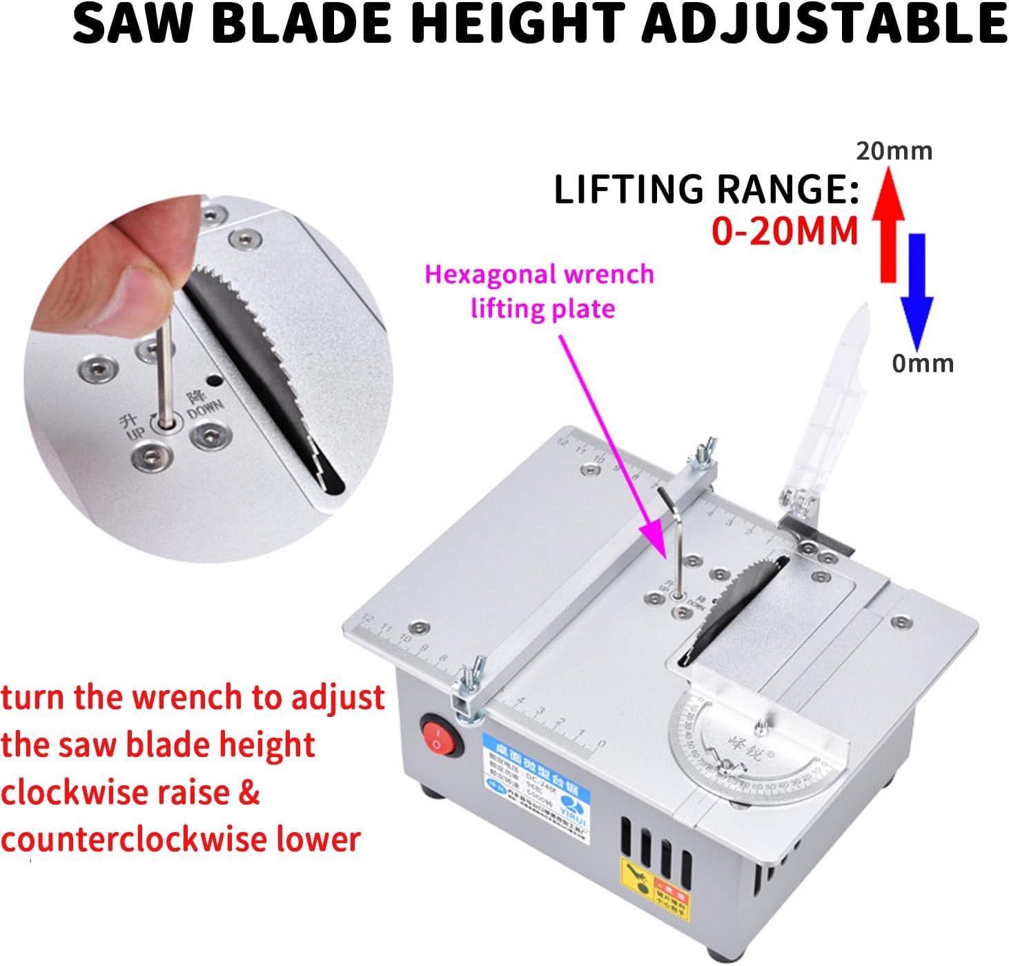 Mini sega circolare da tavolo, 240 W - immagine 3