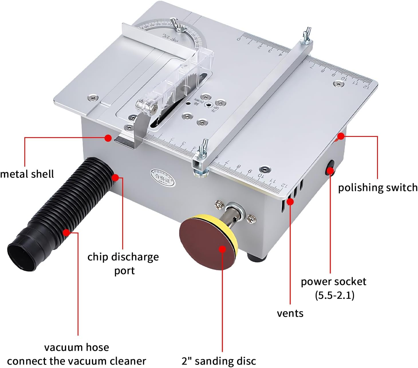 Mini sega circolare da tavolo, 240 W - immagine 8