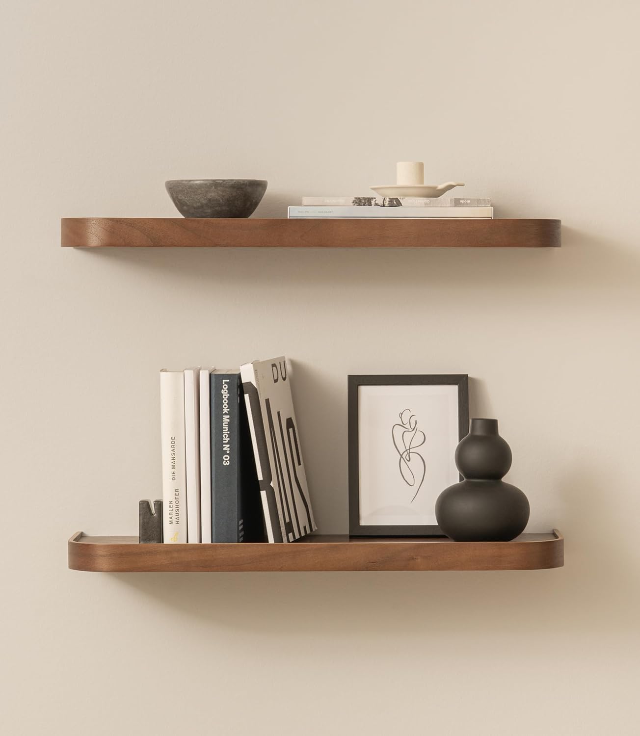 Kazai.® Mensole da Muro Set 'Toke' in Legno Vero - immagine 1