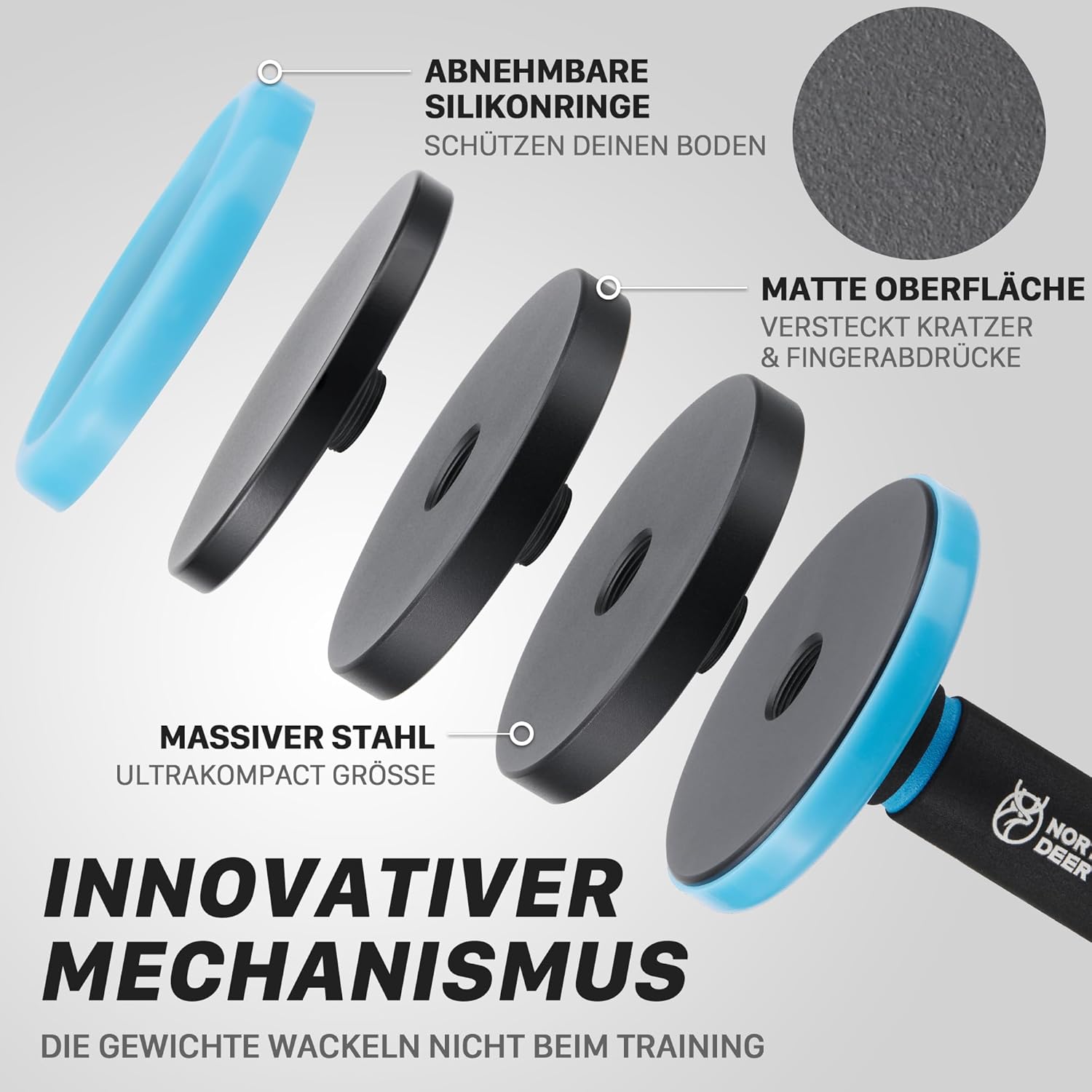 Northdeer Set 2 Manubri Regolabili 2 in 1 in Acciaio - immagine 3