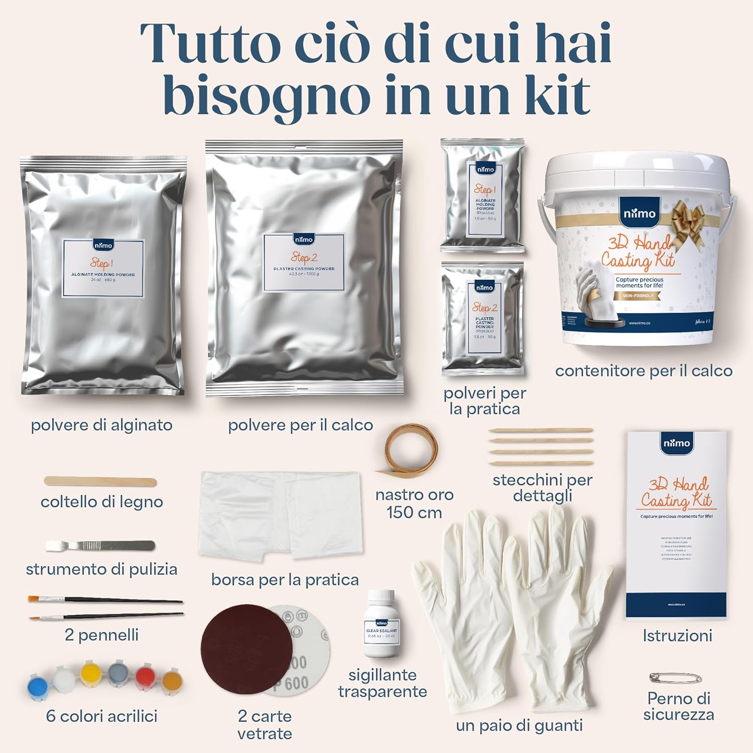 Niimo Kit Calco Mani Coppia con Supporto - immagine 3
