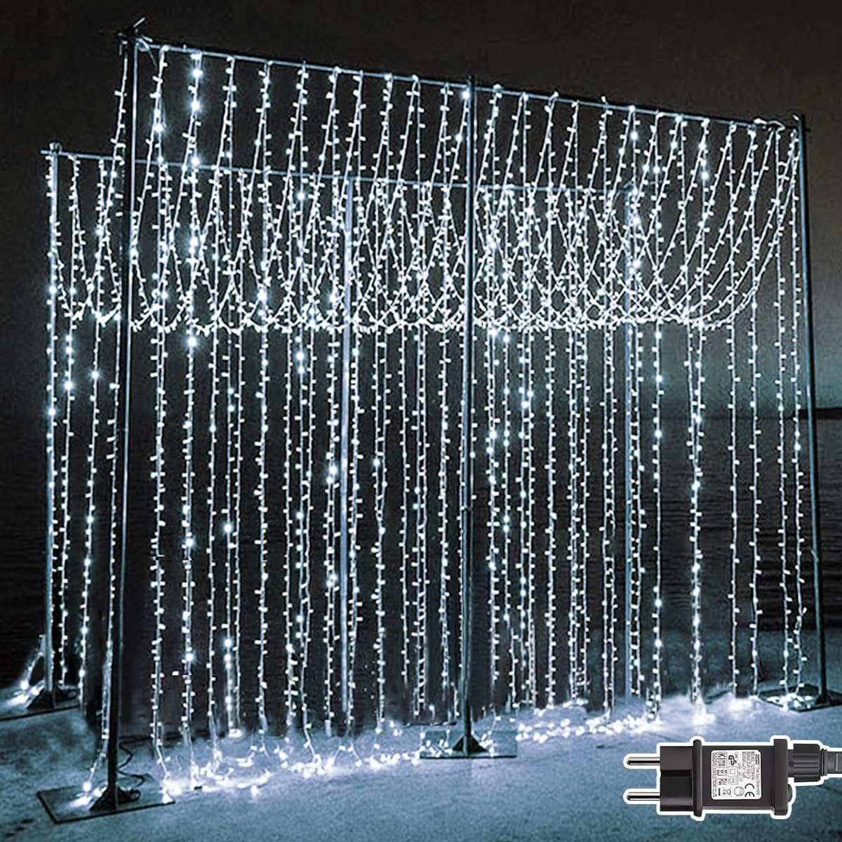 Dekofun Tenda Luminosa 2 Pezzi 600 LED Cascata 6x3m - immagine 1