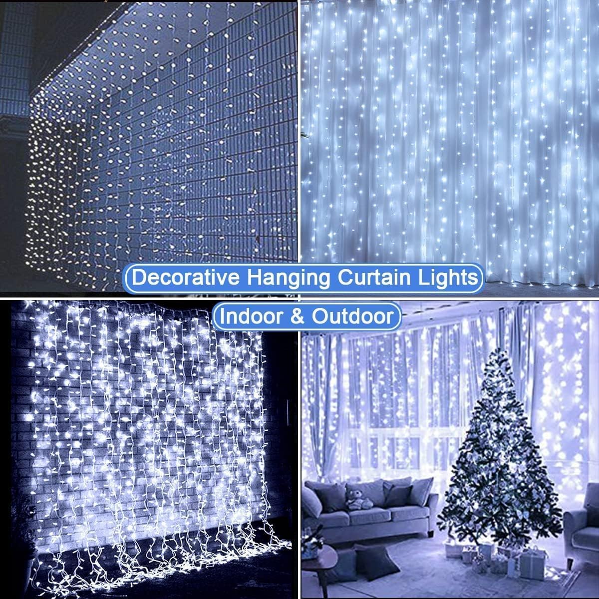 Dekofun Tenda Luminosa 2 Pezzi 600 LED Cascata 6x3m - immagine 3