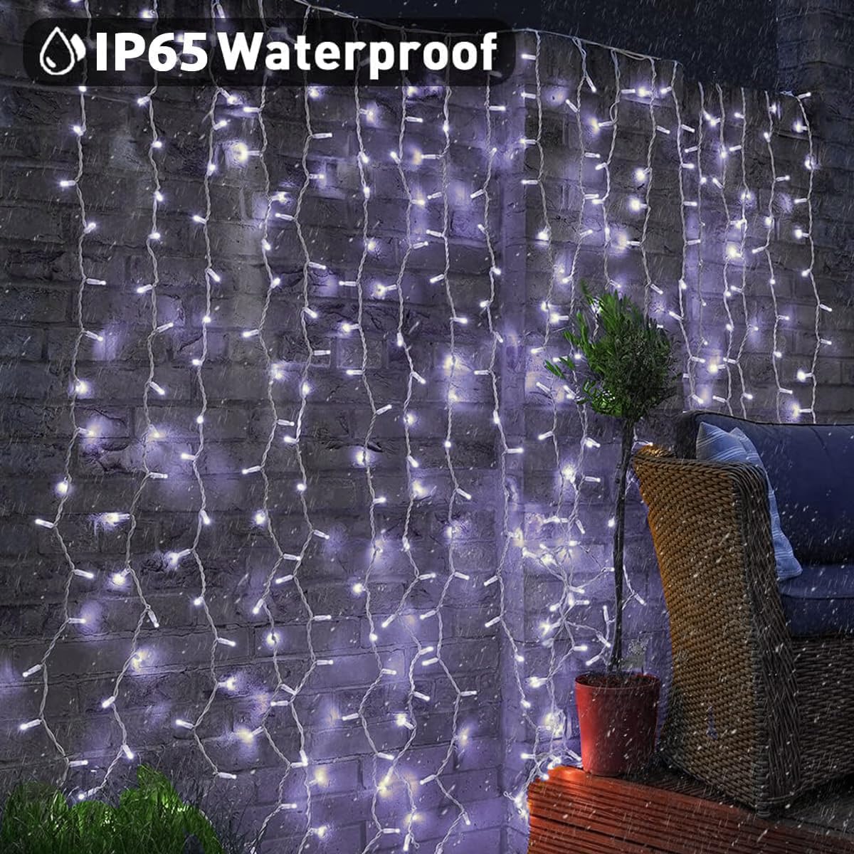 Dekofun Tenda Luminosa 2 Pezzi 600 LED Cascata 6x3m - immagine 6