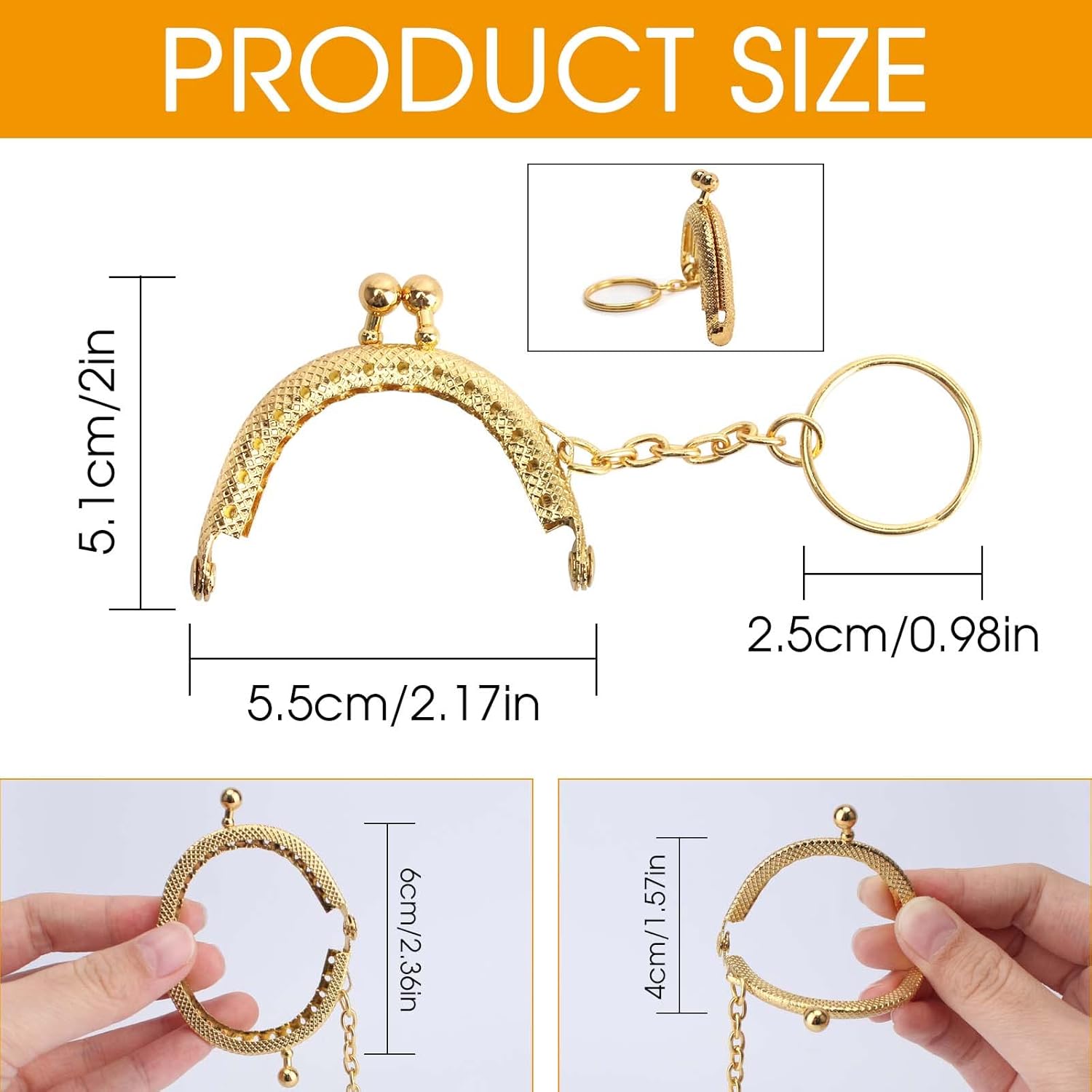 12 Pezzi Chiusura Portamonete Clic Clac in Metallo - immagine 5