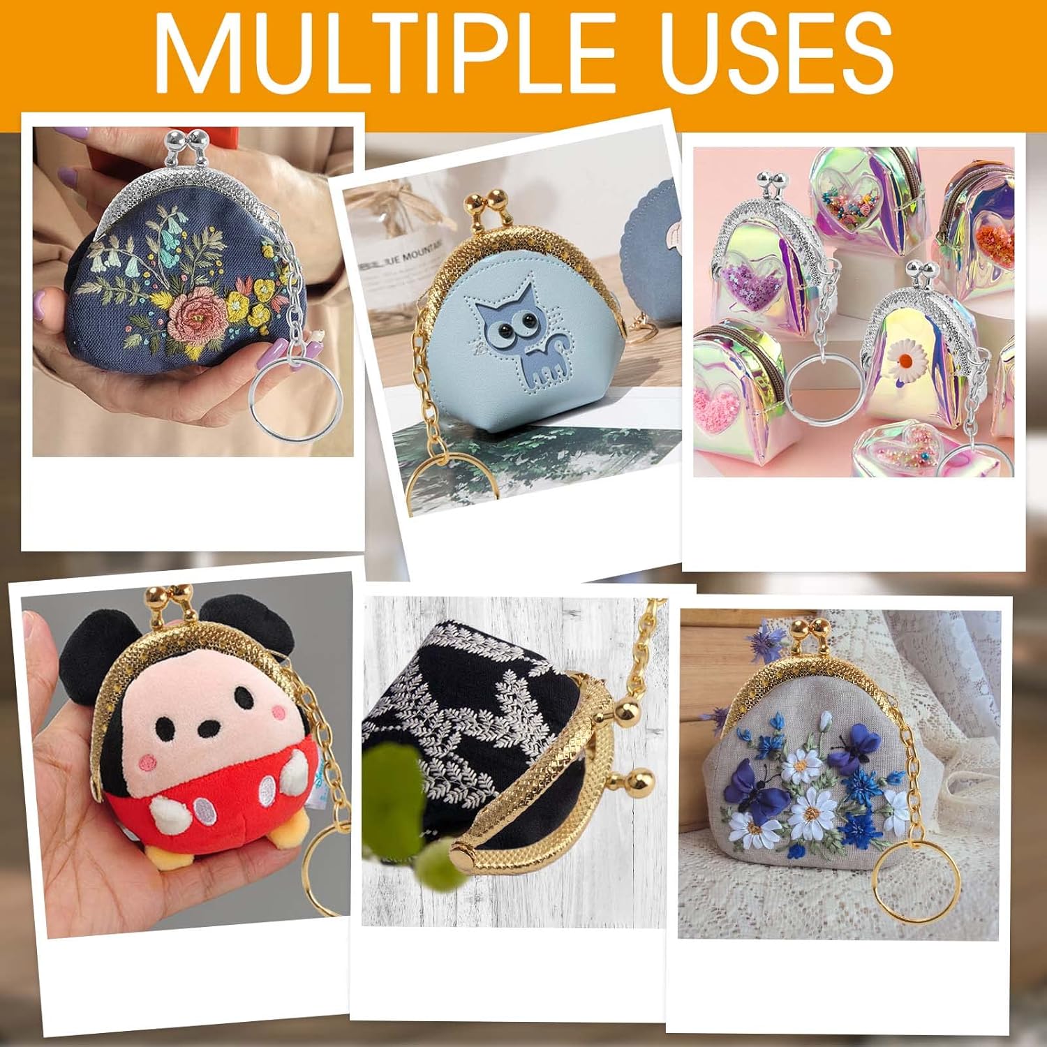 12 Pezzi Chiusura Portamonete Clic Clac in Metallo - immagine 7