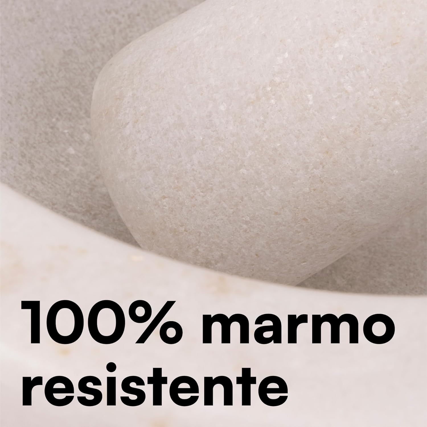 H&s Mortaio con Pestello in Marmo Ø 18 x 10 cm, Bianco - immagine 3