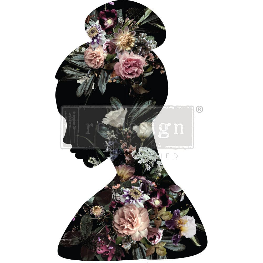 Prima Marketing Floral Silhouette 24"x35" Trasferimento, 24x35