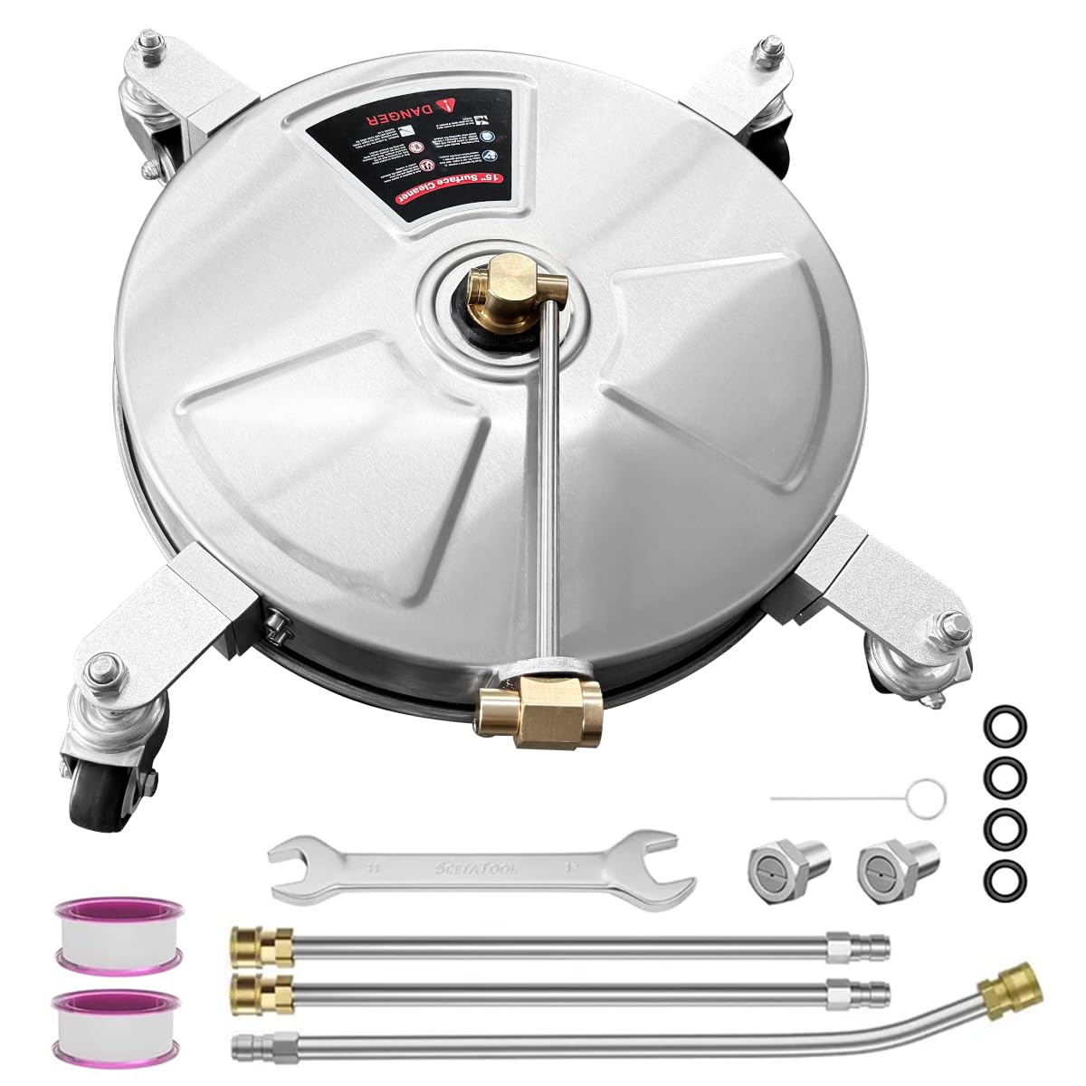 Idropulitrice per Superfici 15" Acciaio Inox con Ruote