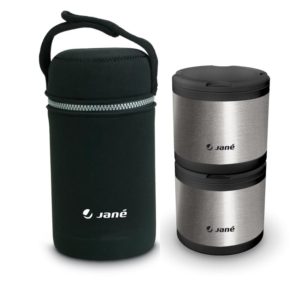 Jané Contenitori Termici per Solidi 2x500ml, Inox