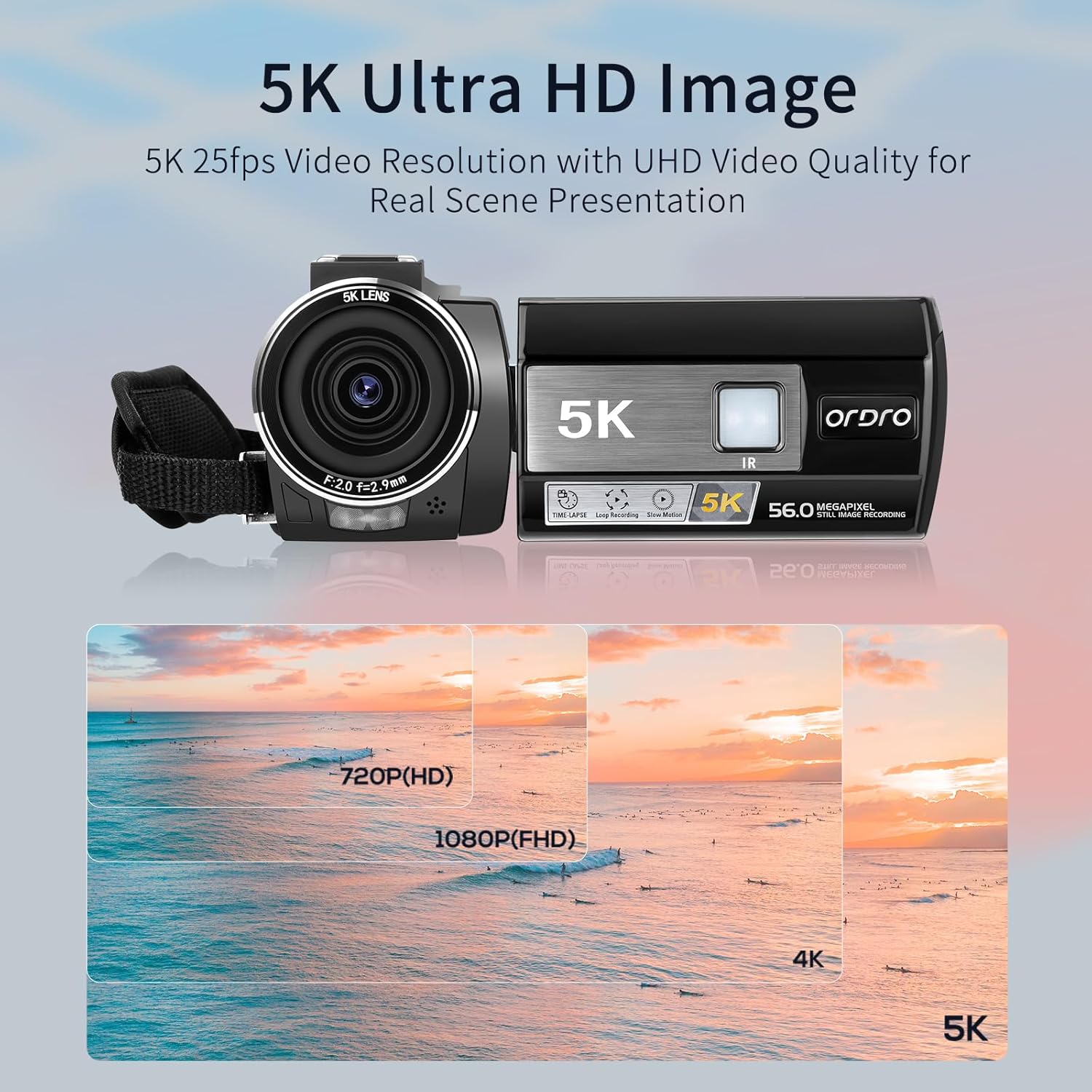Ordro AE20 Videocamera 5K Full HD per YouTube - immagine 3