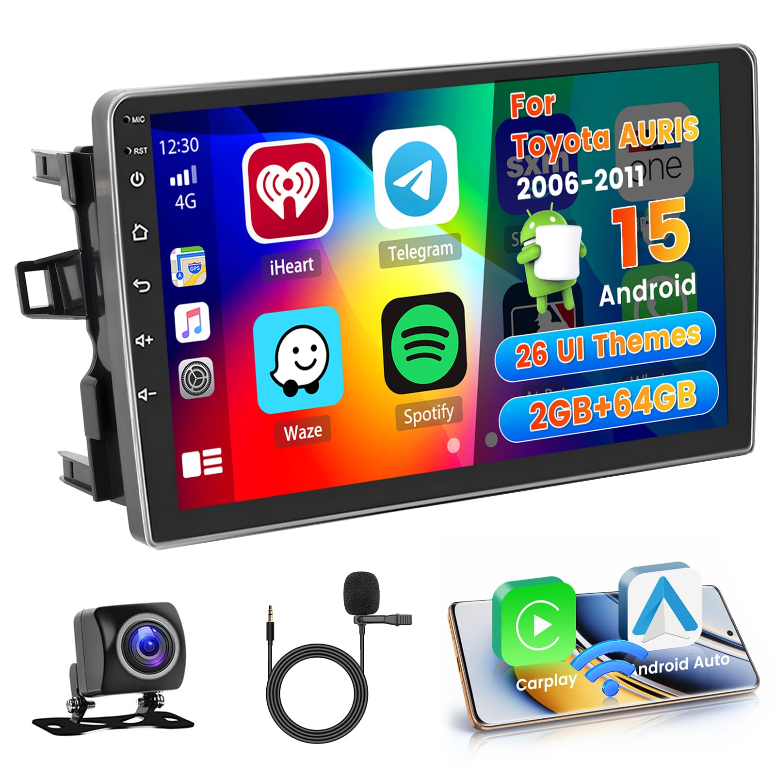 Hikity Autoradio Android 10.1'' per Toyota Auris 2006-2011