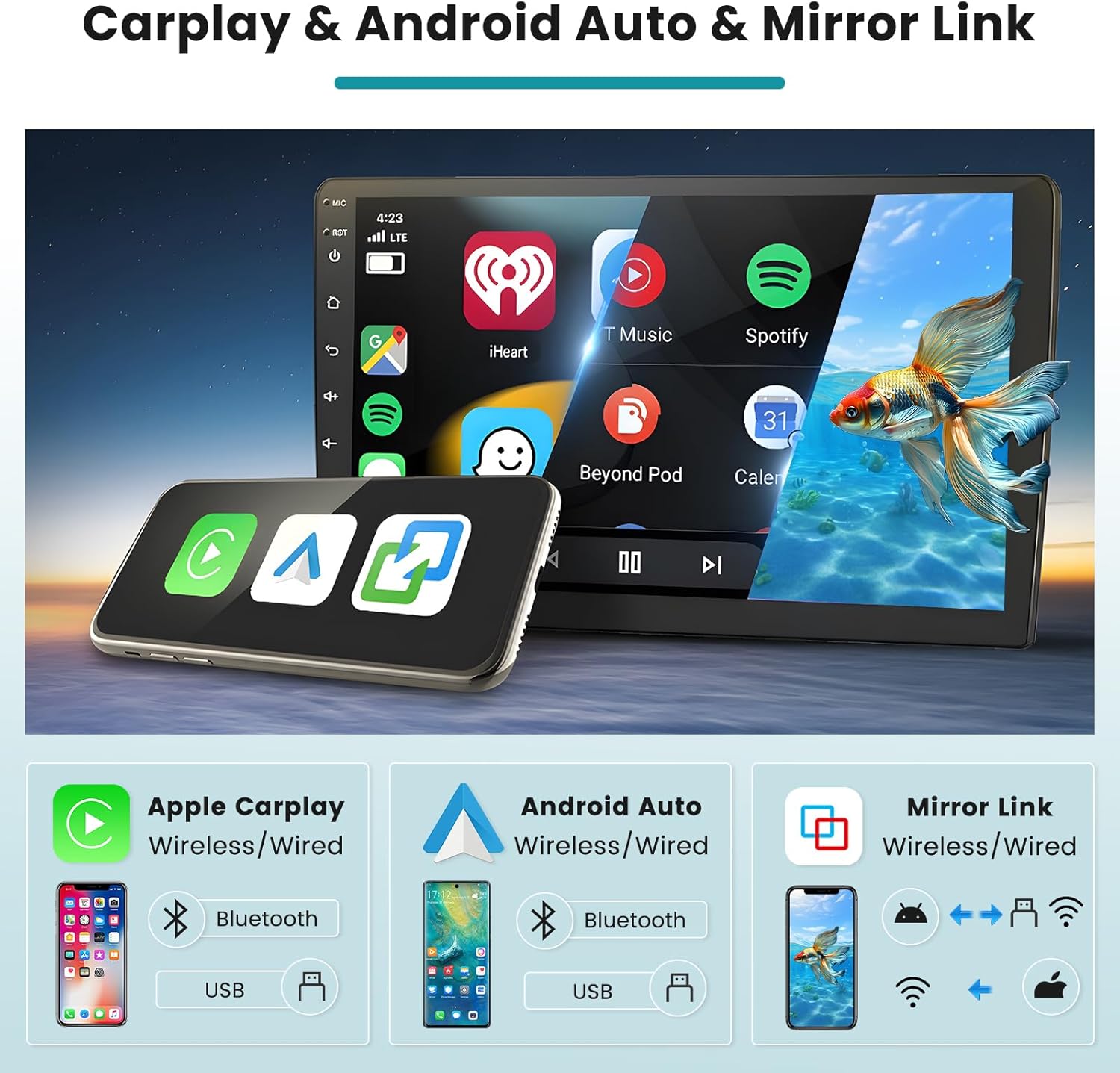 Hikity Autoradio Android 10.1'' per Toyota Auris 2006-2011 - immagine 3