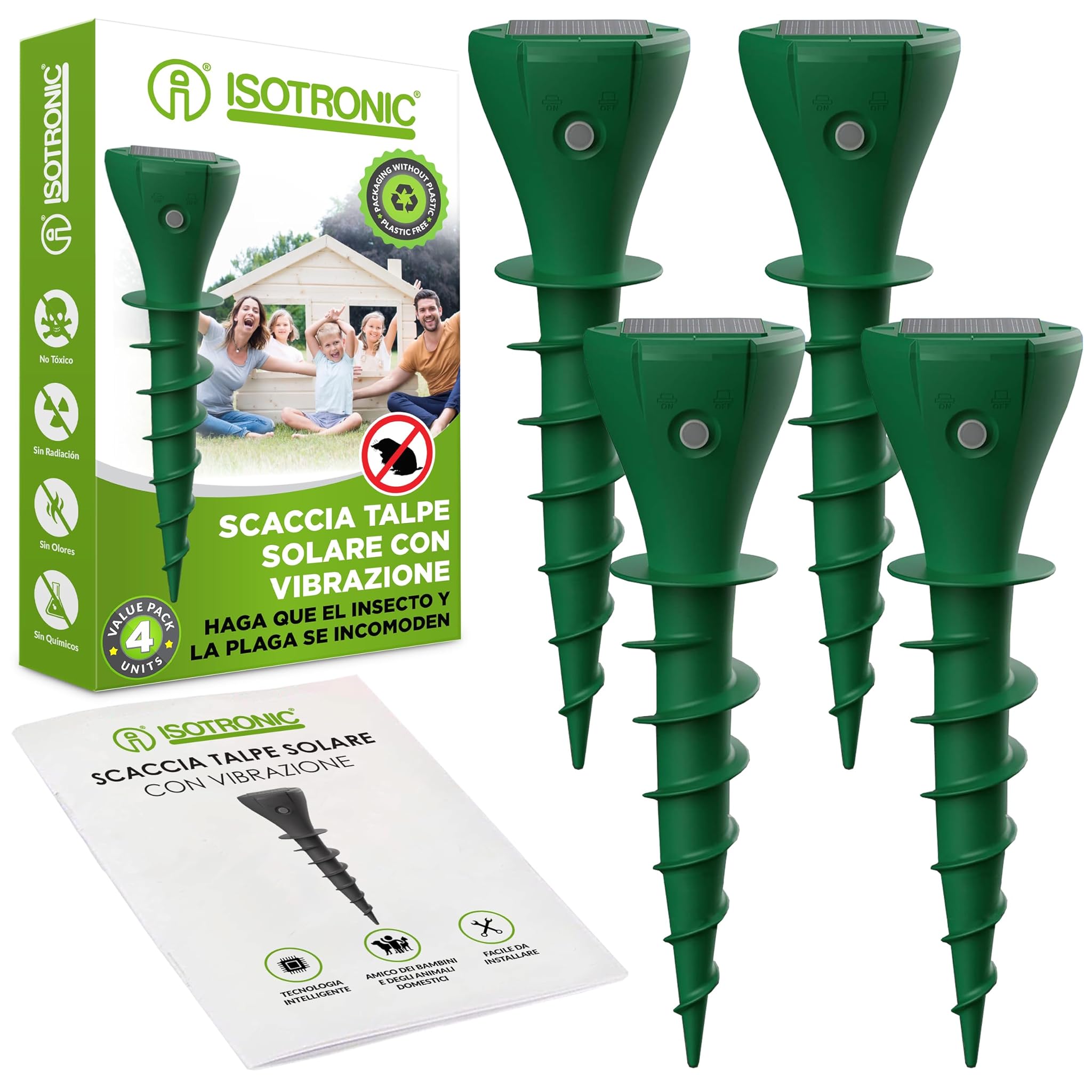 Isotronic Repellente per Talpe Solare da Avvitare (4 pz)